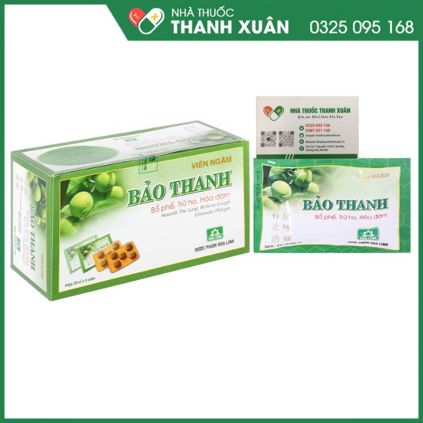 Viên ngậm ho bổ phế Bảo Thanh trừ ho, hoá đờm (20 vỉ x 5 viên)